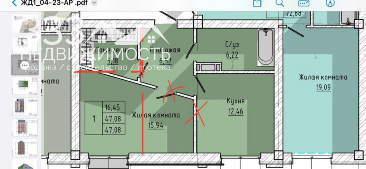 1-комн квартира в новом доме Минина ул