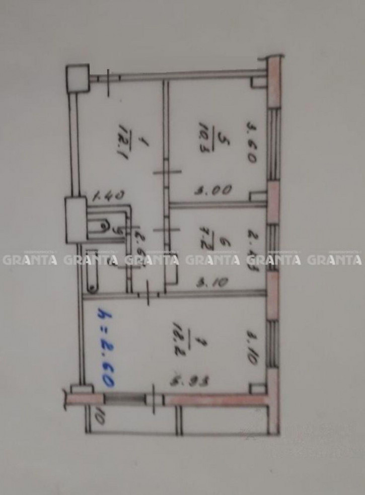 2-комн квартира ул Александра Матросова, 3