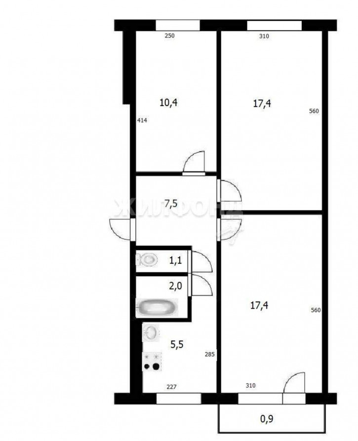 3-комн квартира Есенина улица, д.51/2