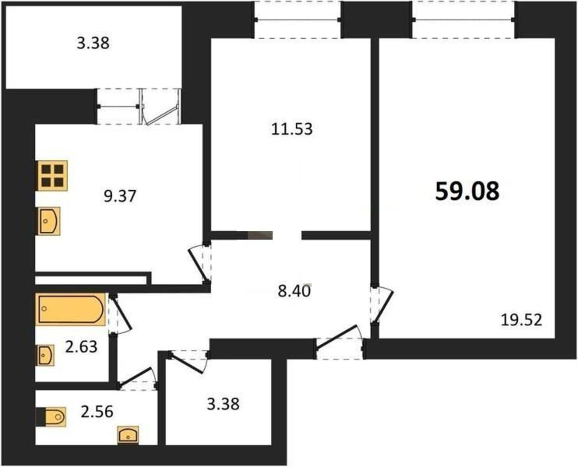 Купить квартиру за 4 608 000 рублей на улица Курчатова, 32