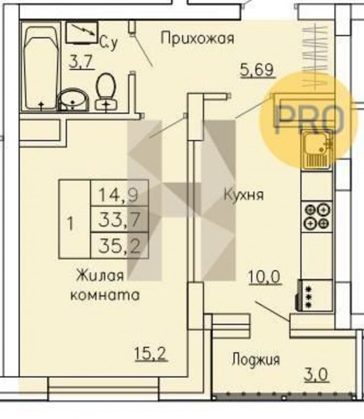 1-комн квартира в новом доме Рокоссовского, 47