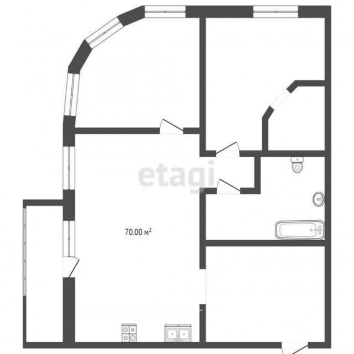 2-комн квартира Академический пр., 9