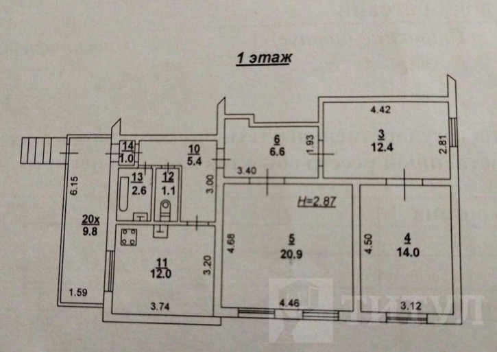 3-комн квартира Центр