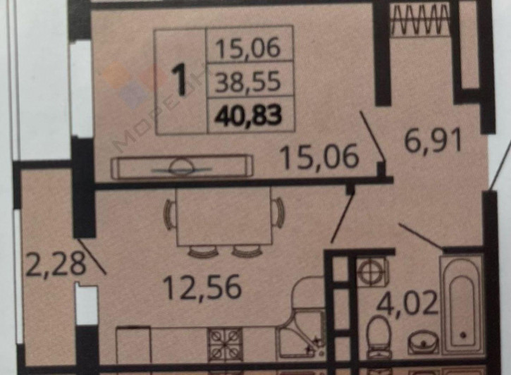 1-комн квартира в новом доме Природная ул (Знаменский п), 10Бк4