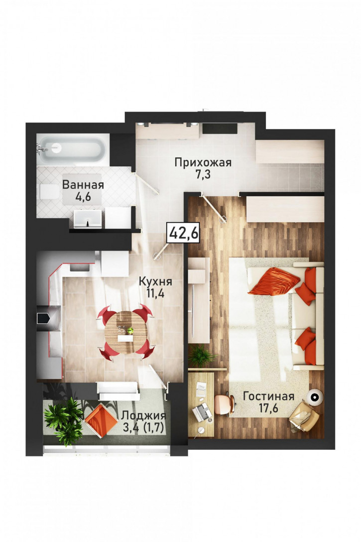 1-комн квартира в новом доме Павлуновского ул., 3