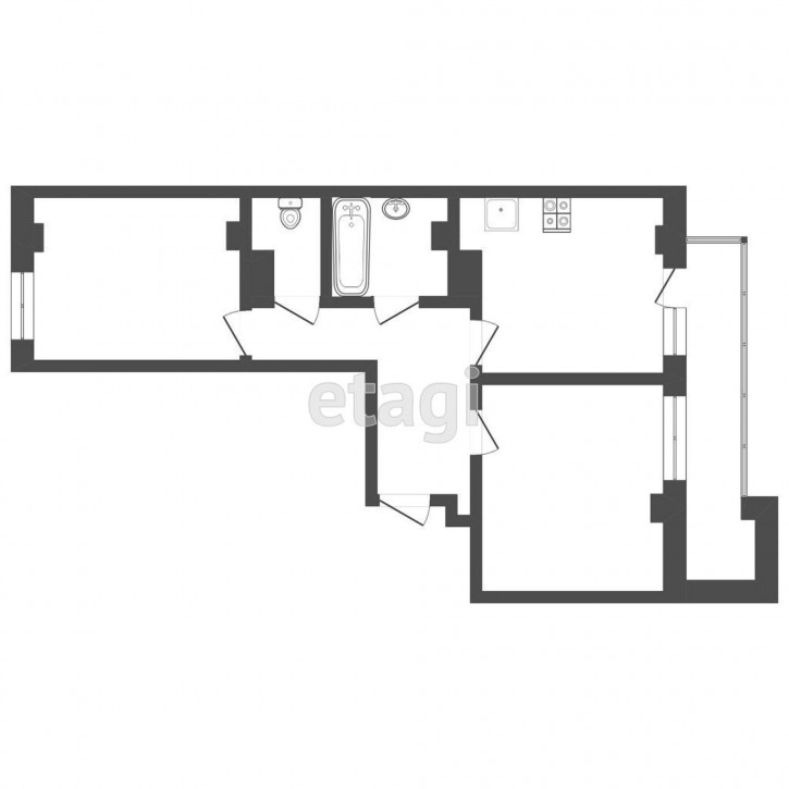 2-комн квартира Горпищекомбинатовская, 12б