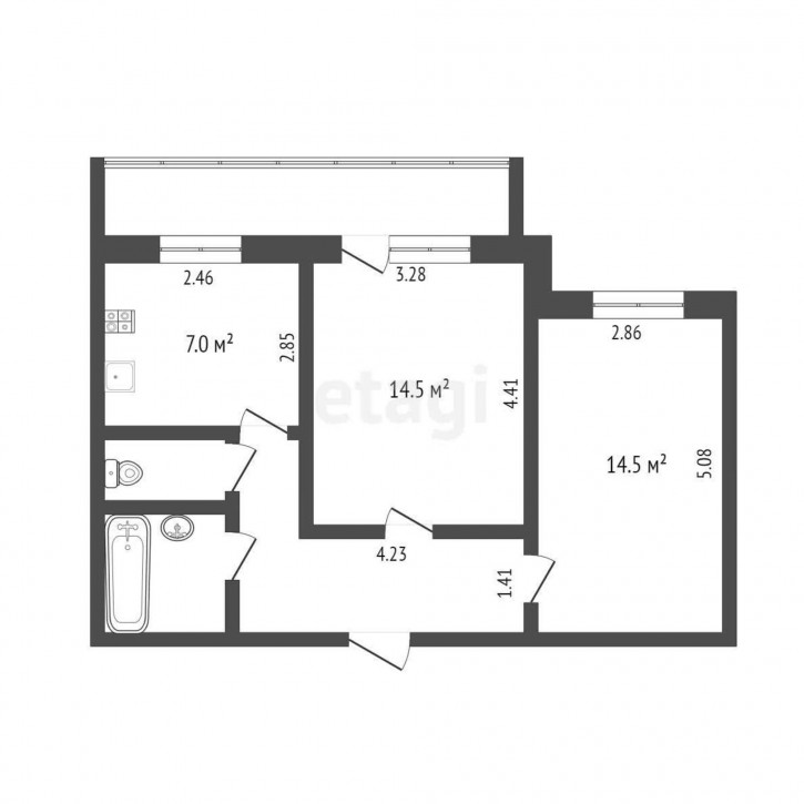 2-комн квартира Клары Цеткин, 21