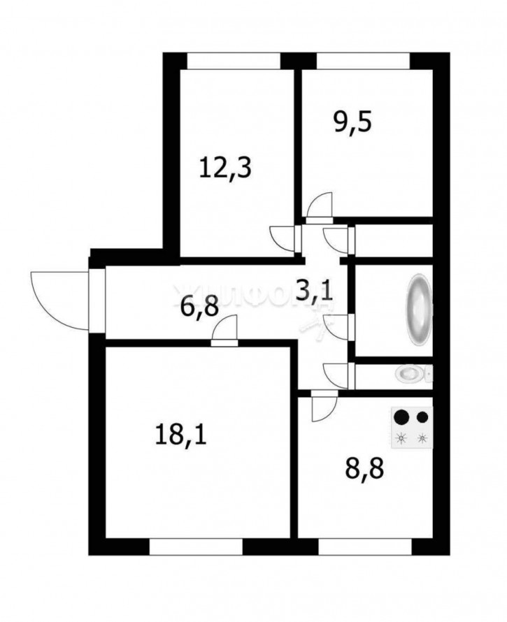 3-комн квартира Ключ-Камышенское Плато улица, д.10