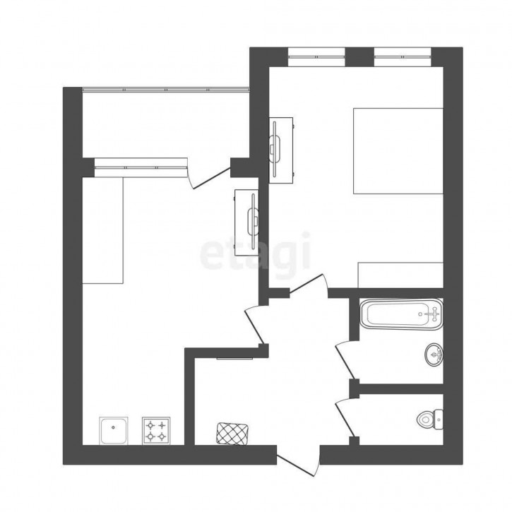 1-комн квартира Московский тракт, 88