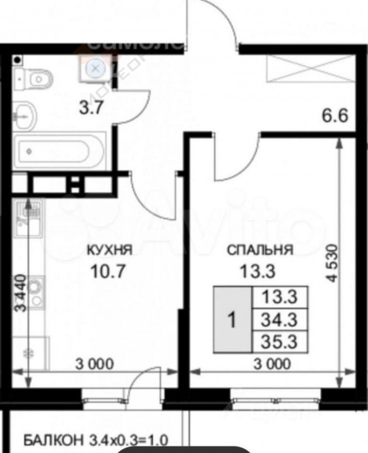 1-комн квартира Героя Ростовского ул, 8/к1