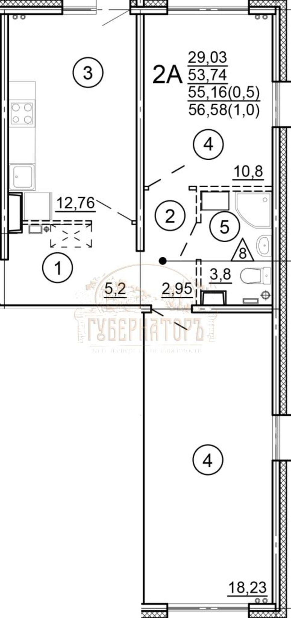 Купить квартиру за 5 086 210 рублей на Новочеркасская ул, 48