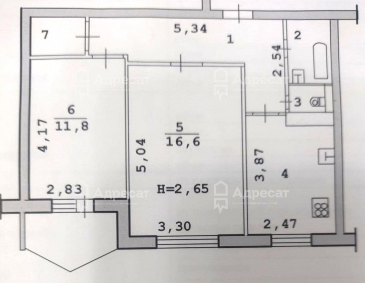 2-комн квартира ул. Тургенева,  д.10А