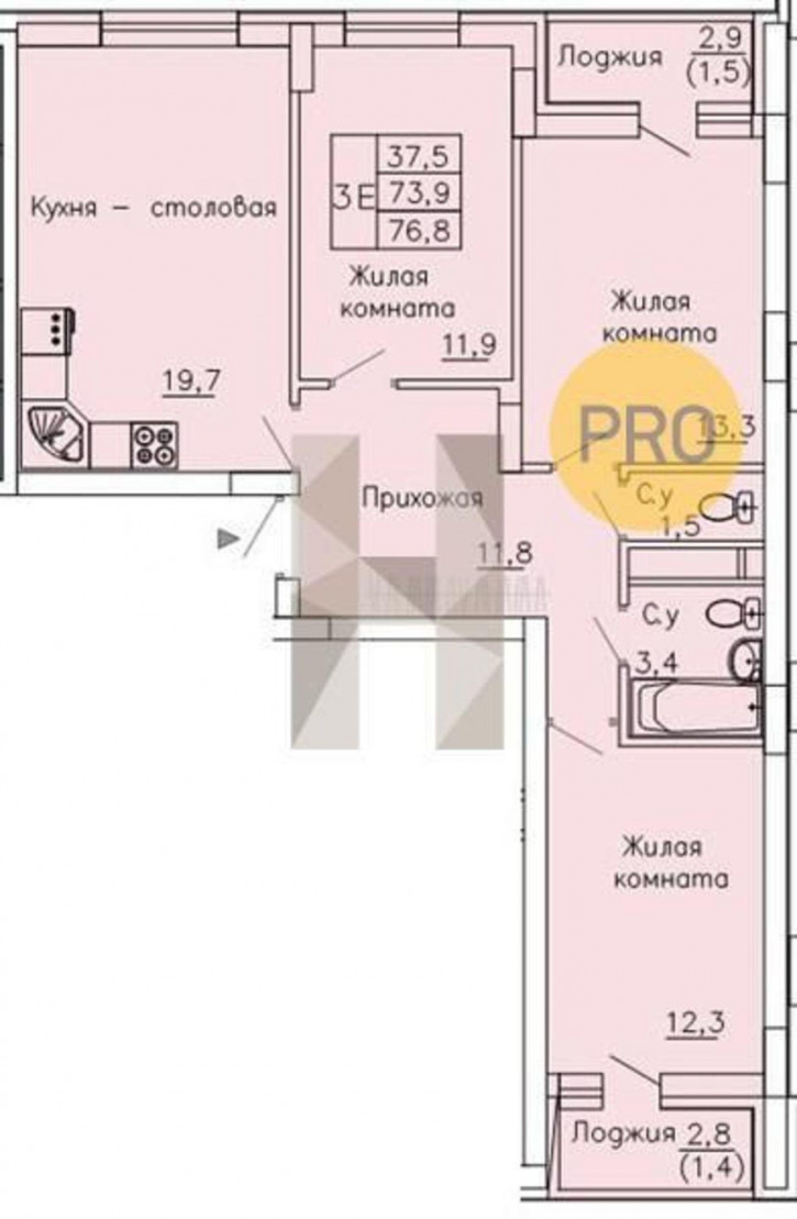 3-комн квартира в новом доме Рокоссовского, 47
