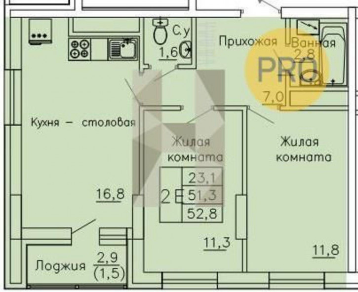 2-комн квартира в новом доме Рокоссовского, 47