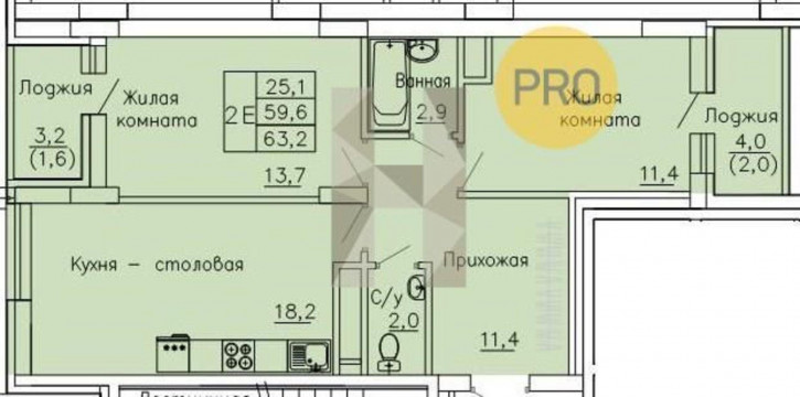 2-комн квартира в новом доме Рокоссовского, 47