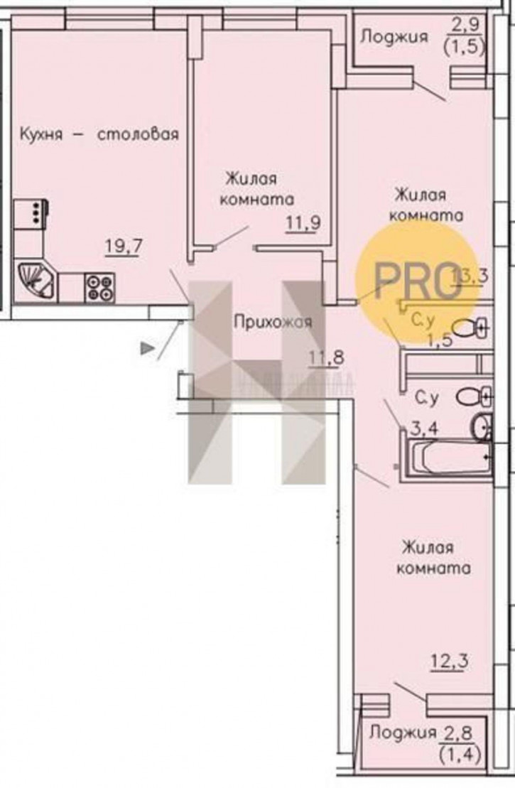 3-комн квартира в новом доме Рокоссовского, 47
