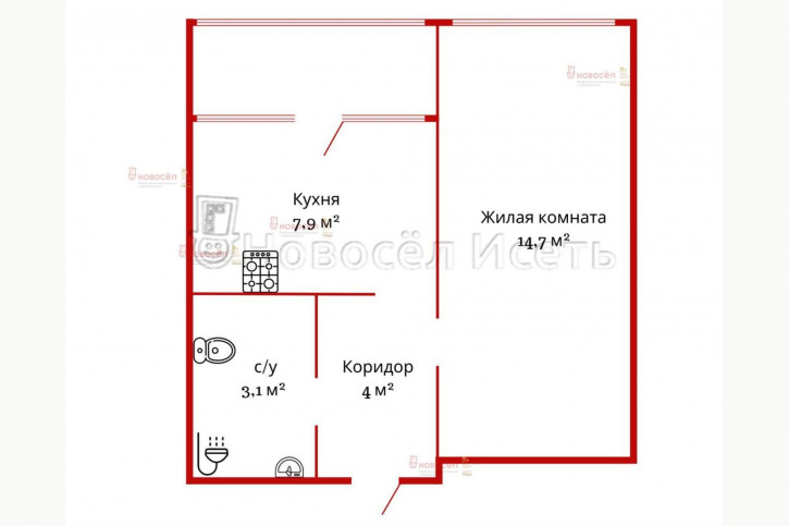 1-комн квартира Светлый микрорайон 10