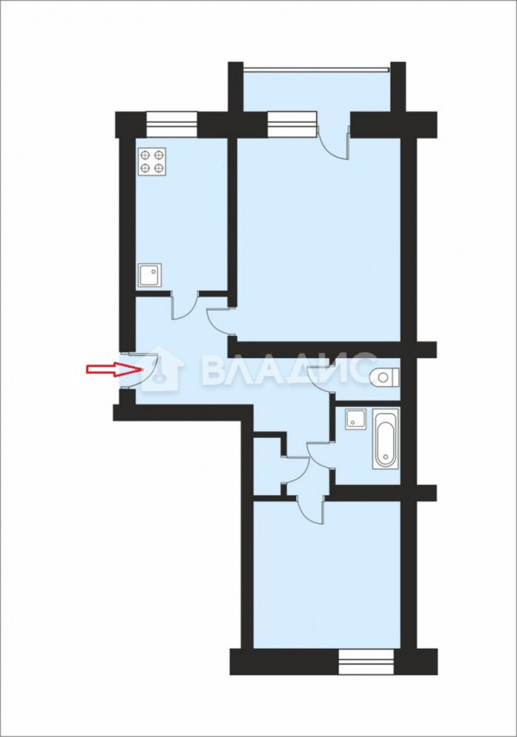 2-комн квартира улица Диктора Левитана
