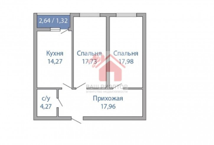 2-комн квартира в новом доме Пролетарская улица, 150