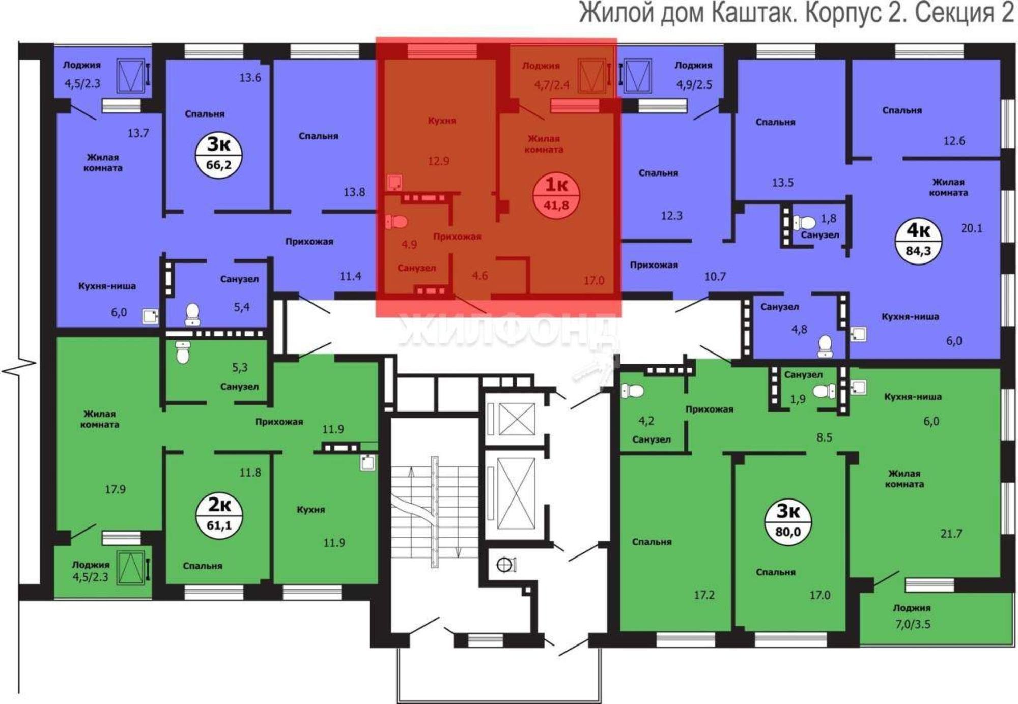Купить квартиру за 5 534 000 рублей на Лесников улица, д.43