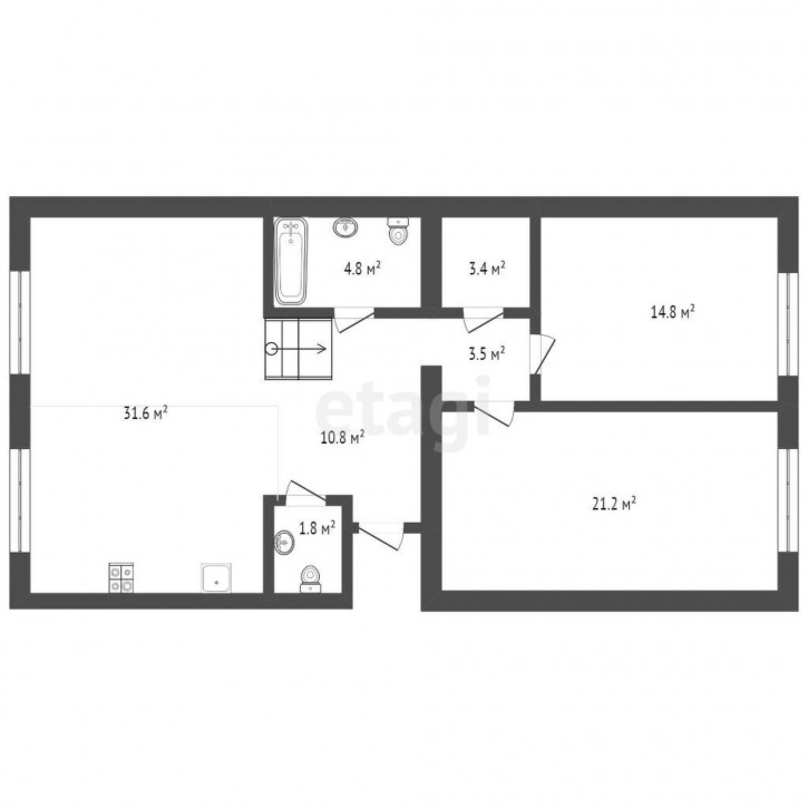 3-комн квартира Республики, 204/6