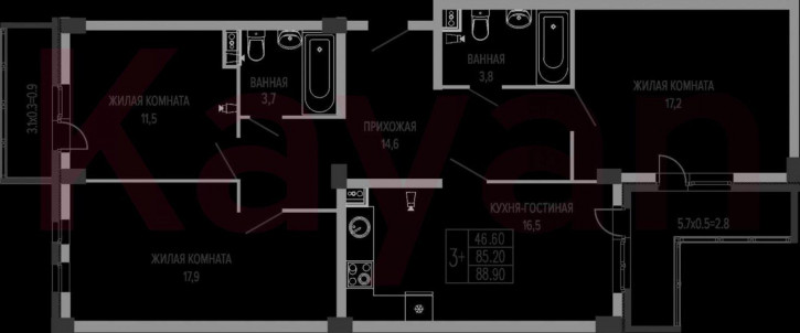 4-комн квартира в новом доме ул Круговая