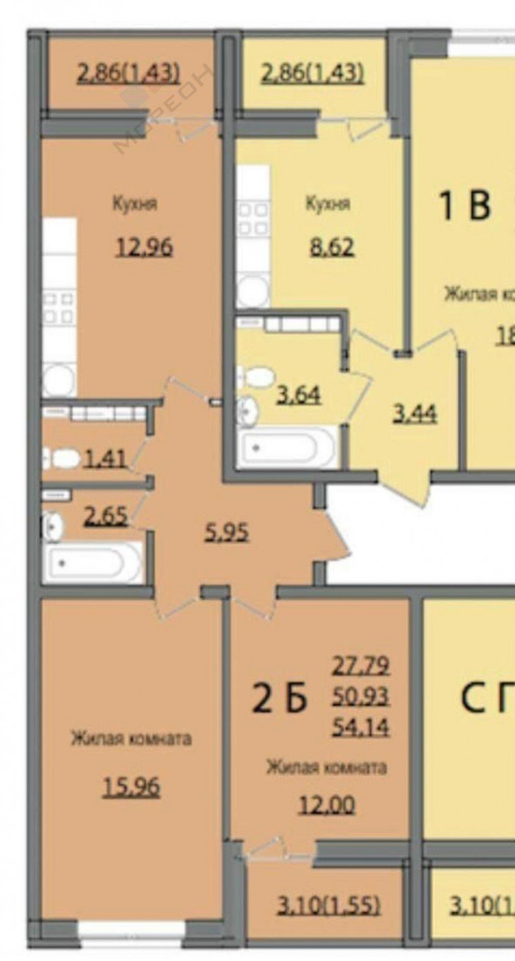 2-комн квартира Заполярная ул, 39к6