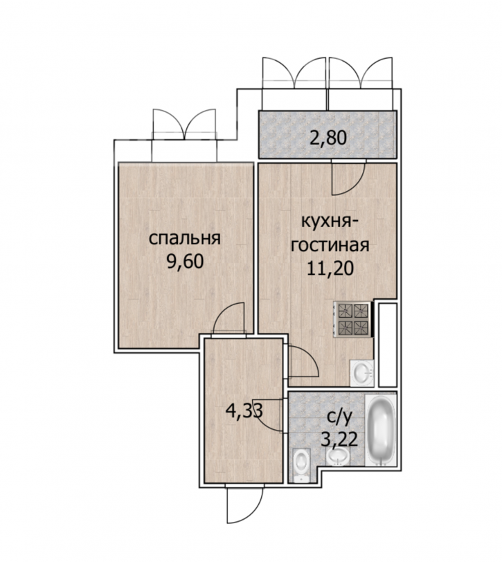 2-комн квартира в новом доме Новоуфимская улица, 13