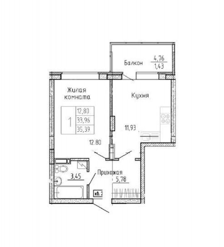 1-комн квартира в новом доме проспект Московский, 66