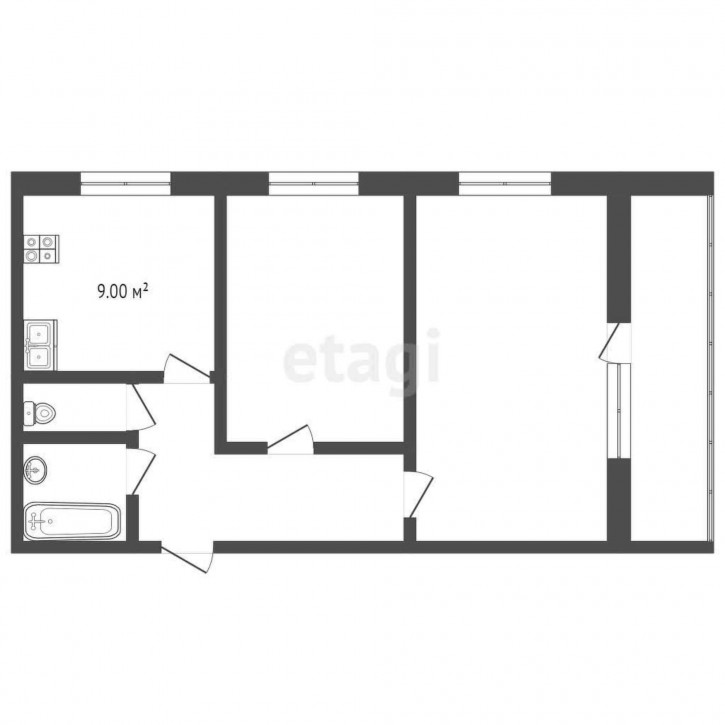 2-комн квартира Осипенко, 84