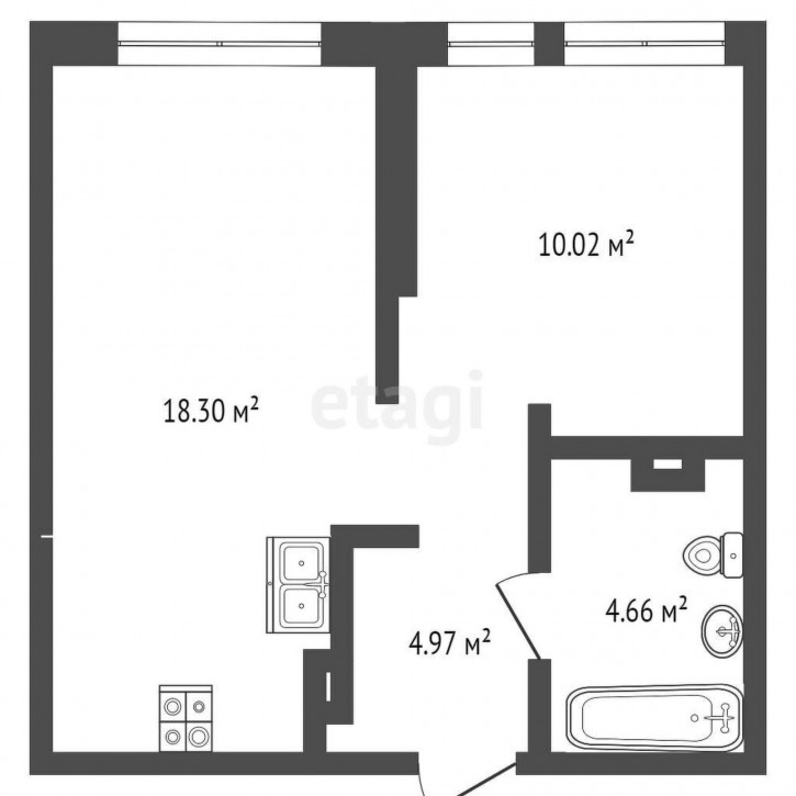 1-комн квартира Харьковская, 74