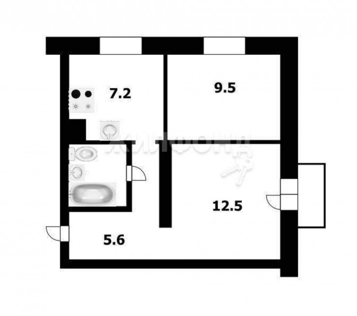 2-комн квартира Красный проспект, д.163