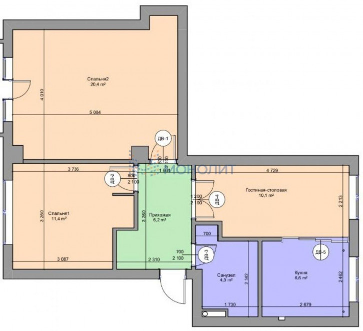 3-комн квартира Грузинская ул, 12Б