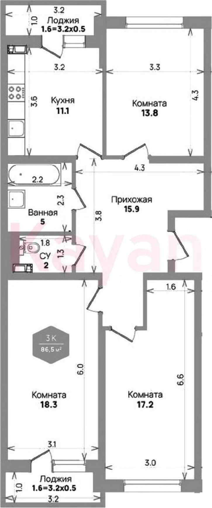 3-комн квартира в новом доме ул Героев-Разведчиков