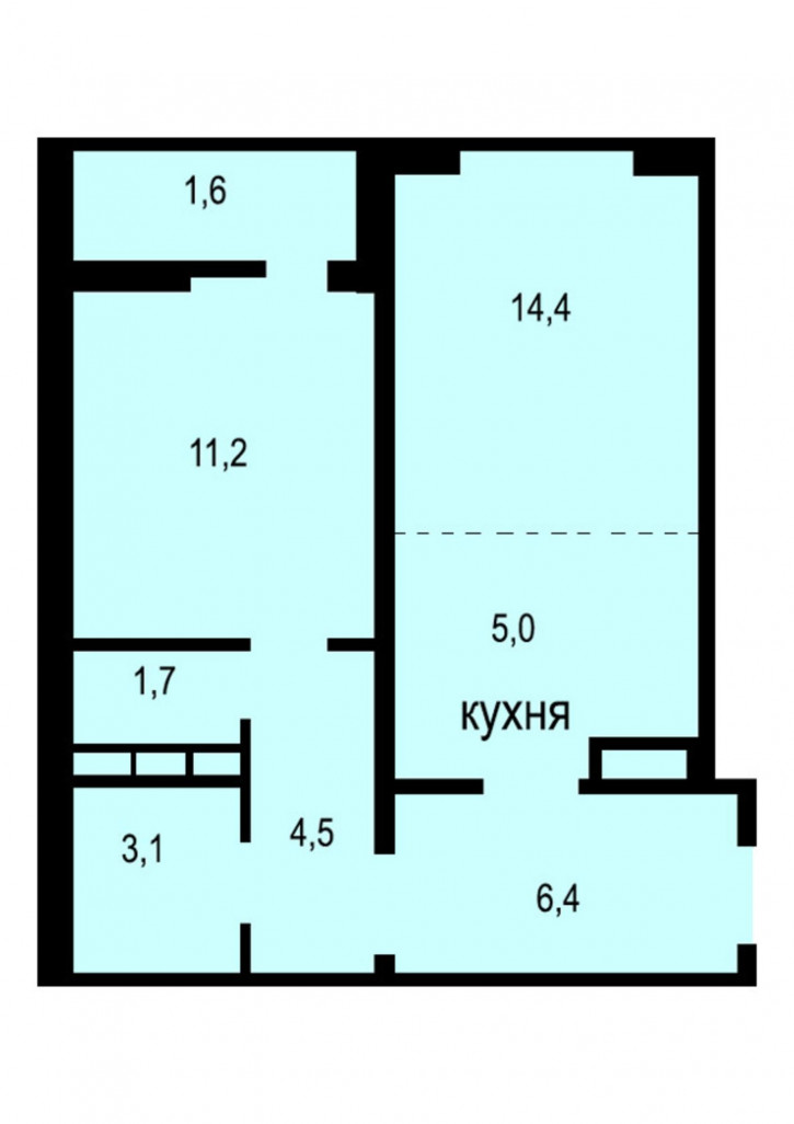 2-комн квартира улица Юркина, 8