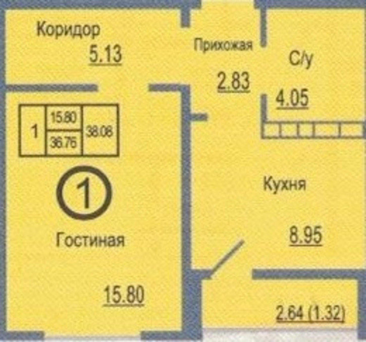 1-комн квартира улица Рокоссовского, 29/1