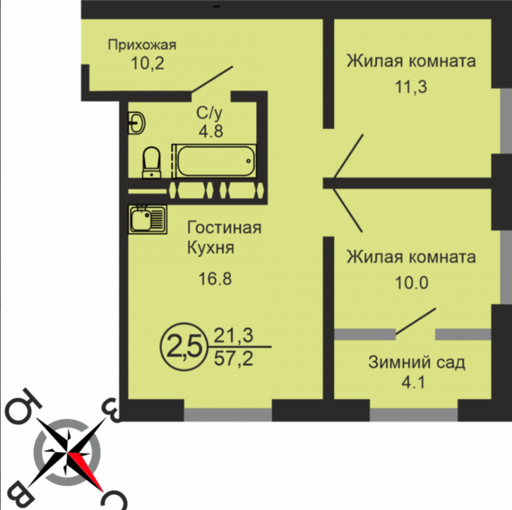 1-комн квартира в новом доме улица Ткачёва, 16/3
