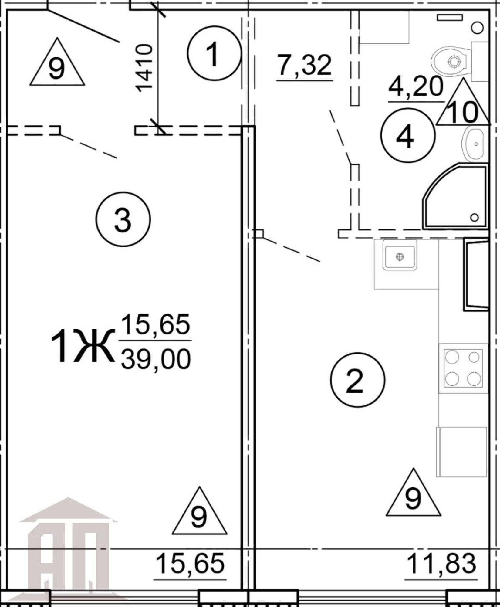 Купить квартиру за 3 675 180 рублей на Медовая ул, 6кор1
