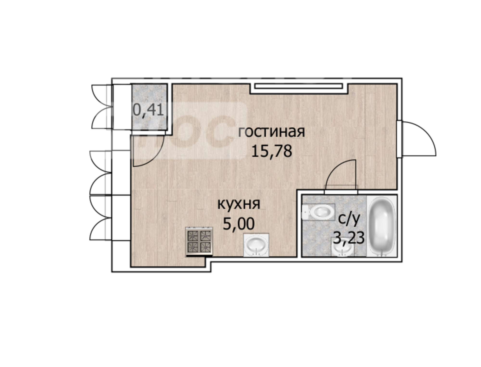 Купить студию за 5 700 000 рублей на улица Менделеева