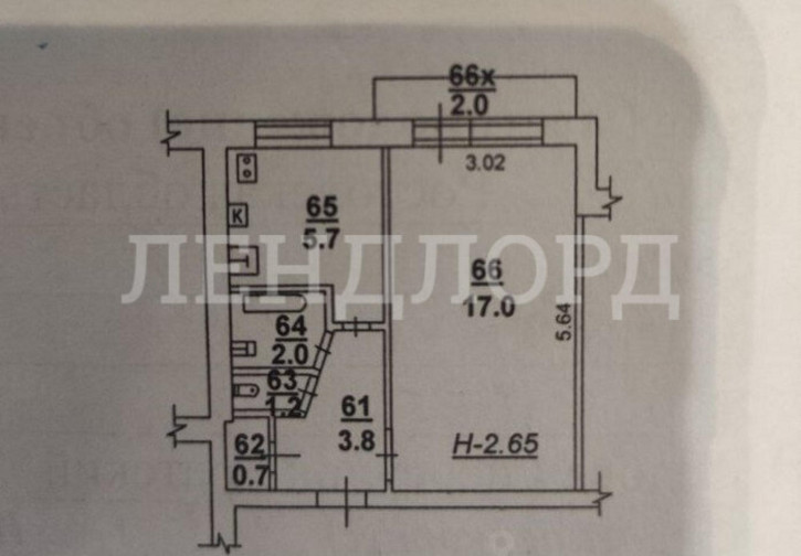 1-комн квартира улица Нефёдова, 63/146А