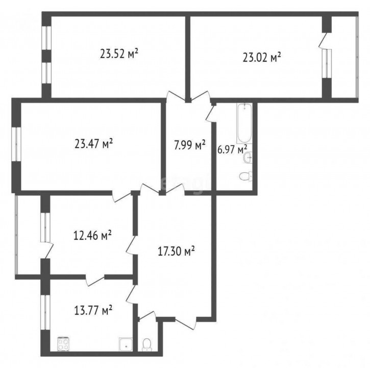 3-комн квартира Герцена, 43