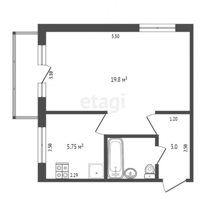 1-комн квартира Белинского, 14