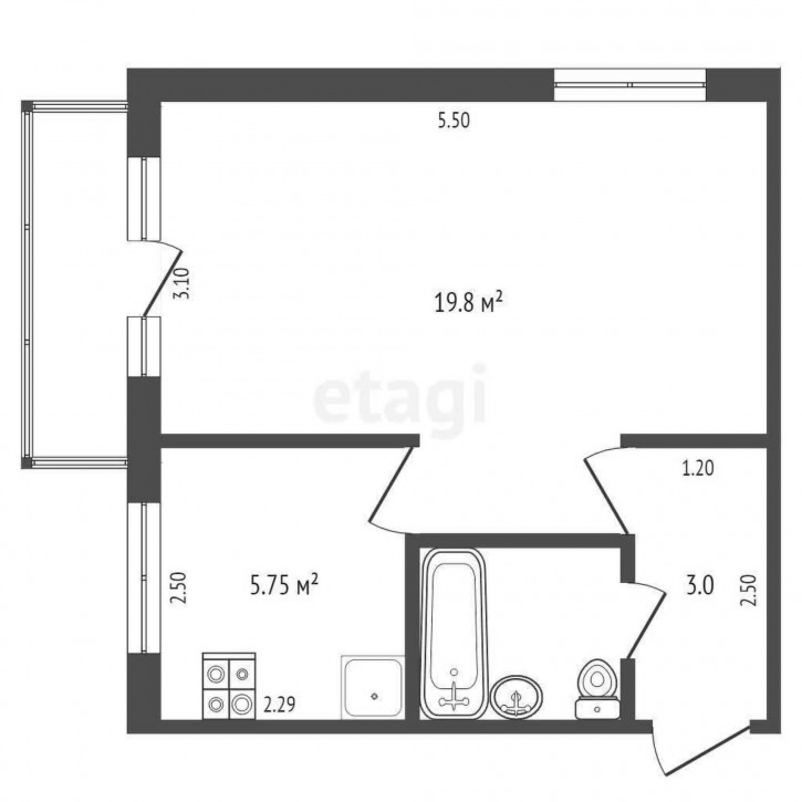 1-комн квартира Белинского, 14