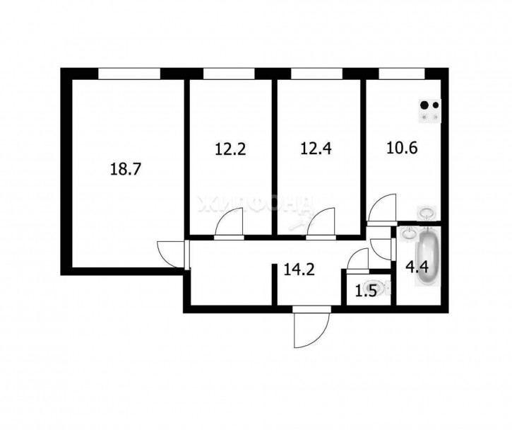 3-комн квартира Заречная улица, д.6