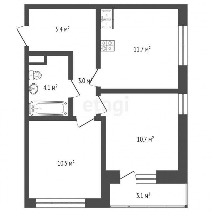 2-комн квартира Новосинарский бульвар, 7