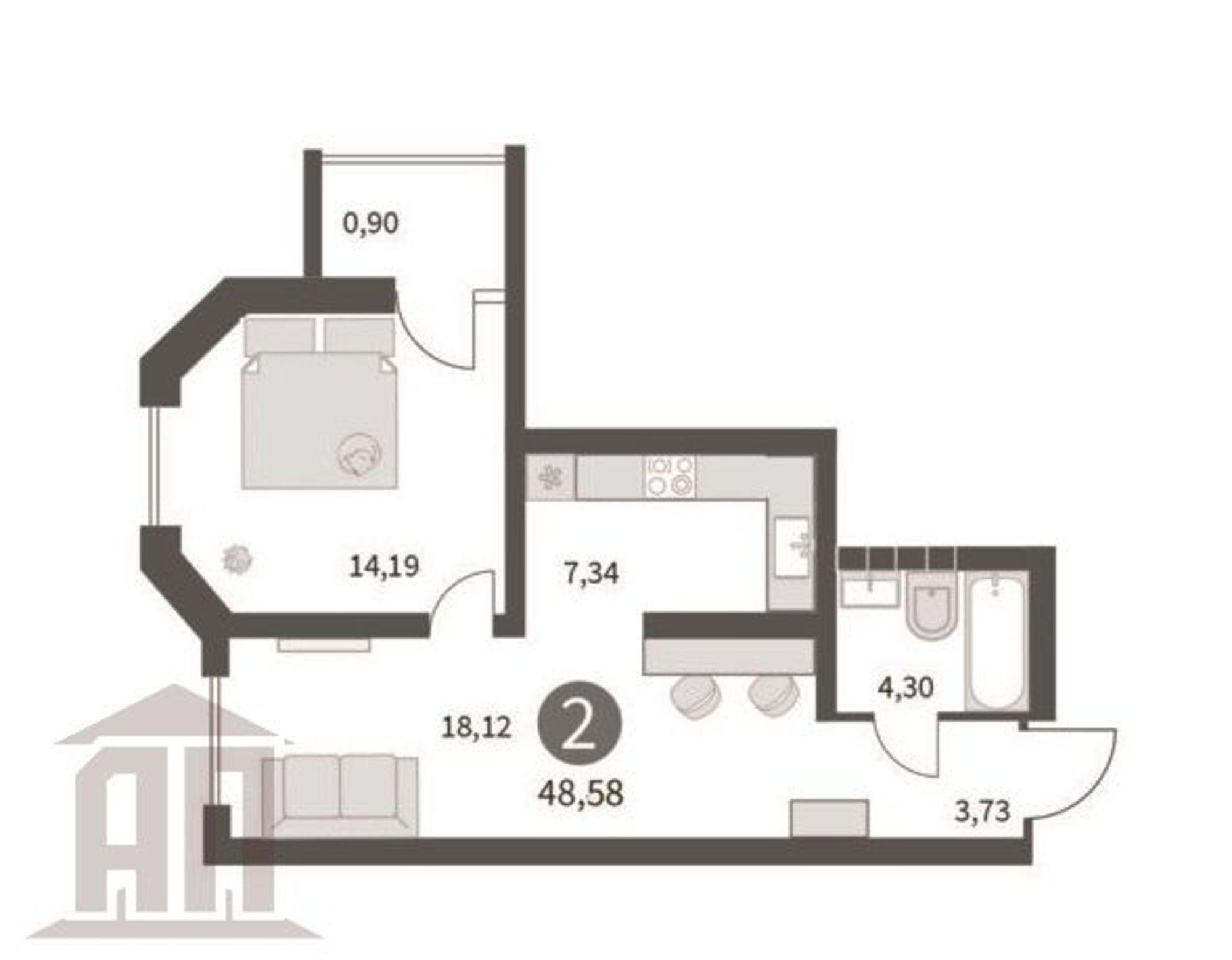 Купить квартиру за 4 617 530 рублей на Коминтерна ул, 91