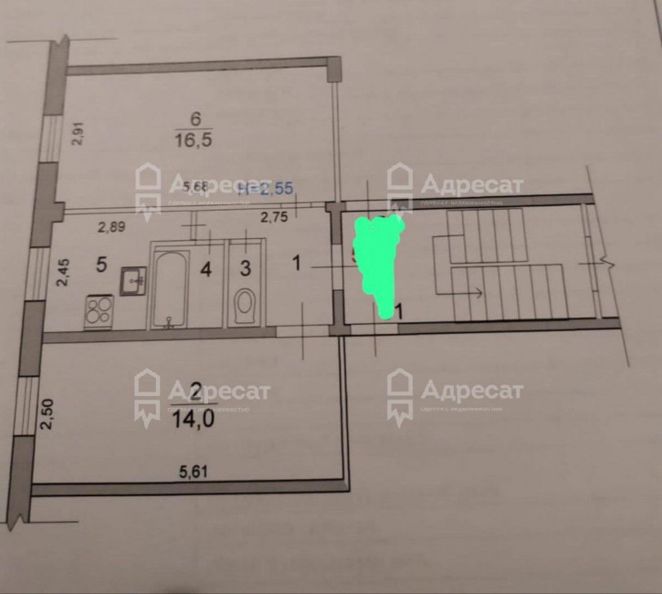2-комн квартира ул. Баррикадная,  д.7