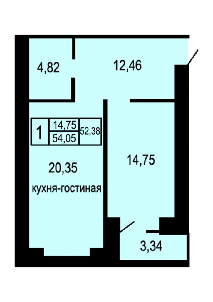 1-комн квартира улица Неплюева, 2