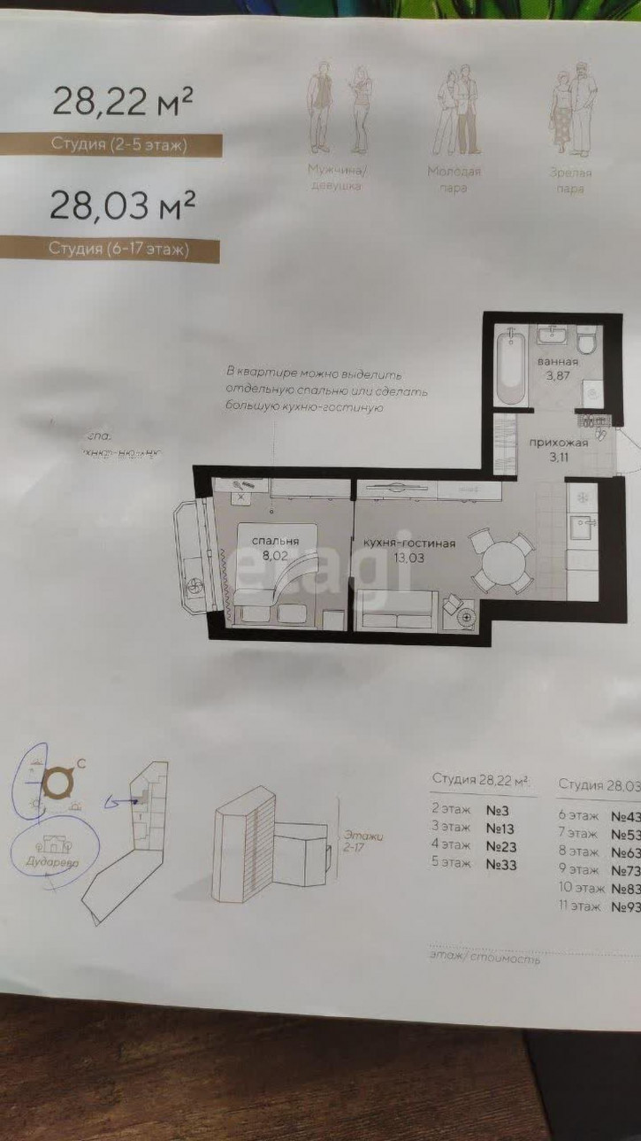 1-комн квартира Фармана Салманова, 3