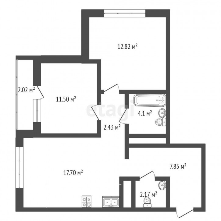 2-комн квартира в новом доме Бориса Прудаева, 7